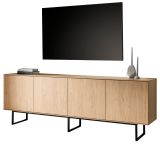 TV-Lowboard Breda in Stone Eiche 200 x 70 cm, mit Push-to-Open und Komforthhe