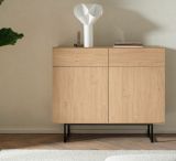 Sideboard Breda in Stone Eiche Kommode 115 x 98 cm, mit Push-to-Open