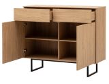 Sideboard Breda in Stone Eiche Kommode 115 x 98 cm, mit Push-to-Open