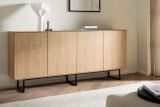 Sideboard Breda in Stone Eiche Kommode 200 x 90 cm, mit Push-to-Open
