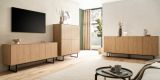 Sideboard Breda in Stone Eiche Kommode 200 x 90 cm, mit Push-to-Open