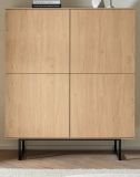 Highboard Breda in Stone Eiche Kommode 115 x 137 cm, mit Push-to-Open