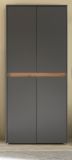 Schuhschrank Center in grau matt und Wotan Eiche Flurschrank 85 x 195 cm