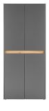 Schuhschrank Center in grau matt und Wotan Eiche Flurschrank 85 x 195 cm