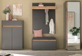 Garderobe Set 5-teilig Center in grau matt und Wotan Eiche Garderobenkombination 265 x 200 cm