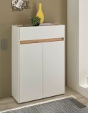 Schuhschrank Center in wei und Wotan Eiche Flurkommode 85 x 122 cm