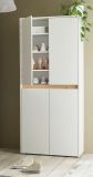 Schuhschrank Center in wei und Wotan Eiche Flurschrank 85 x 195 cm