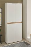 Schuhschrank Center in wei und Wotan Eiche Flurschrank 85 x 195 cm