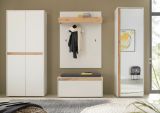 Schuhschrank Center in wei und Wotan Eiche Flurschrank 85 x 195 cm