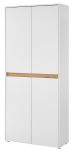 Schuhschrank Center in wei und Wotan Eiche Flurschrank 85 x 195 cm