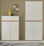 Garderobe Set 2-teilig Center in wei und Wotan Eiche Garderobenkombination 180 x 195 cm