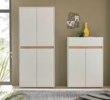 Garderobe Set 2-teilig Center in wei und Wotan Eiche Garderobenkombination 180 x 195 cm