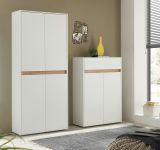 Garderobe Set 2-teilig Center in wei und Wotan Eiche Garderobenkombination 180 x 195 cm