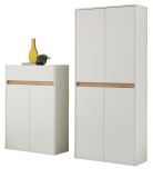 Garderobe Set 2-teilig Center in wei und Wotan Eiche Garderobenkombination 180 x 195 cm