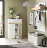 Garderobe Set 4-teilig Center in wei und Wotan Eiche Garderobenkombination 195 x 200 cm