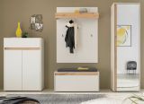 Garderobe Set 5-teilig Center in wei und Wotan Eiche Garderobenkombination 265 x 200 cm