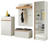 Garderobe Set 5-teilig Center in wei und Wotan Eiche Garderobenkombination 265 x 200 cm