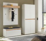 Garderobe Set 4-teilig Center in wei und Wotan Eiche Garderobenkombination 195 x 200 cm