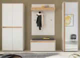 Garderobe Set 5-teilig Center in wei und Wotan Eiche Garderobenkombination 265 x 200 cm