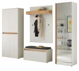 Garderobe Set 5-teilig Center in wei und Wotan Eiche Garderobenkombination 265 x 200 cm