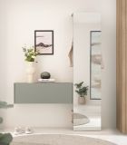 Garderobe Center in Salbei Kompaktgarderobe mit Spiegel 50 x 200 cm