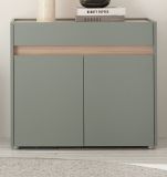 Schuhschrank Center in Salbei und Barista Eiche Flurkommode 80 x 70 cm