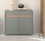 Schuhschrank Center in Salbei und Barista Eiche Flurkommode 80 x 70 cm