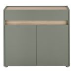 Schuhschrank Center in Salbei und Barista Eiche Flurkommode 80 x 70 cm