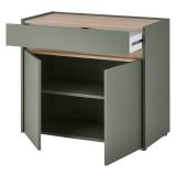 Schuhschrank Center in Salbei und Barista Eiche Flurkommode 80 x 70 cm