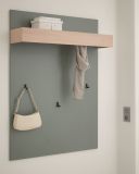 Garderobenpaneel Center in Salbei und Barista Eiche Wandgarderobe 100 x 135 cm