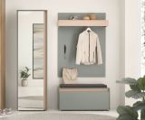 Garderobe Set 4-teilig Center in Salbei und Barista Eiche Garderobenkombination 170 x 200 cm