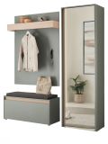 Garderobe Set 4-teilig Center in Salbei und Barista Eiche Garderobenkombination 170 x 200 cm