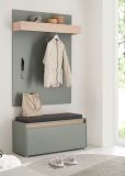 Garderobe Set 3-teilig Center in Salbei und Barista Eiche Garderobenkombination 100 x 200 cm