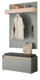 Garderobe Set 3-teilig Center in Salbei und Barista Eiche Garderobenkombination 100 x 200 cm