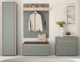 Garderobe Set 6-teilig Center in Salbei und Barista Eiche Garderobenkombination 260 x 200 cm