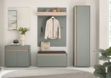 Garderobe Set 6-teilig Center in Salbei und Barista Eiche Garderobenkombination 260 x 200 cm