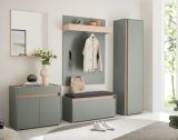 Garderobe Set 6-teilig Center in Salbei und Barista Eiche Garderobenkombination 260 x 200 cm