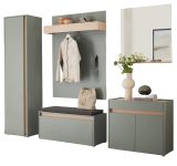 Garderobe Set 6-teilig Center in Salbei und Barista Eiche Garderobenkombination 260 x 200 cm