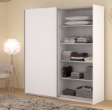Kleiderschrank Swing in wei Schiebetrenschrank 2-trig mit Spiegel 178 x 203 cm, Soft-Close
