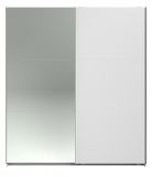 Kleiderschrank Swing in wei Schiebetrenschrank 2-trig mit Spiegel 178 x 203 cm, Soft-Close