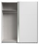 Kleiderschrank Swing in wei Schiebetrenschrank 2-trig mit Spiegel 178 x 203 cm, Soft-Close