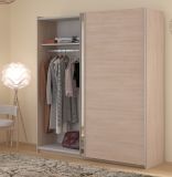 Kleiderschrank Swing in Jackson Eiche Schiebetrenschrank 2-trig mit Spiegel 178 x 203 cm, Soft-Close