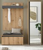Garderobe Set 4-teilig Center in Evoke Eiche und grau Garderobenkombination 170 x 200 cm