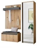 Garderobe Set 4-teilig Center in Evoke Eiche und grau Garderobenkombination 170 x 200 cm