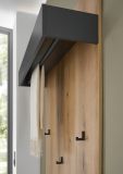 Garderobe Set 3-teilig Center in Evoke Eiche und grau Garderobenkombination 100 x 200 cm