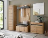 Garderobe Set 3-teilig Center in Evoke Eiche und grau Garderobenkombination 100 x 200 cm