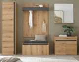 Garderobe Set 6-teilig Center in Evoke Eiche und grau Garderobenkombination 260 x 200 cm