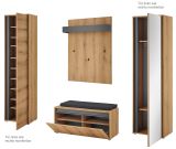 Garderobe Set 5-teilig Center in Evoke Eiche und grau Garderobenkombination 230 x 200 cm