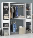 Parisot Kleiderschrank Combi in wei� Mehrzweckschrank 176 x 180 cm