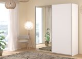Kleiderschrank Swing in wei Schiebetrenschrank 2-trig mit Spiegel 178 x 203 cm, Soft-Close